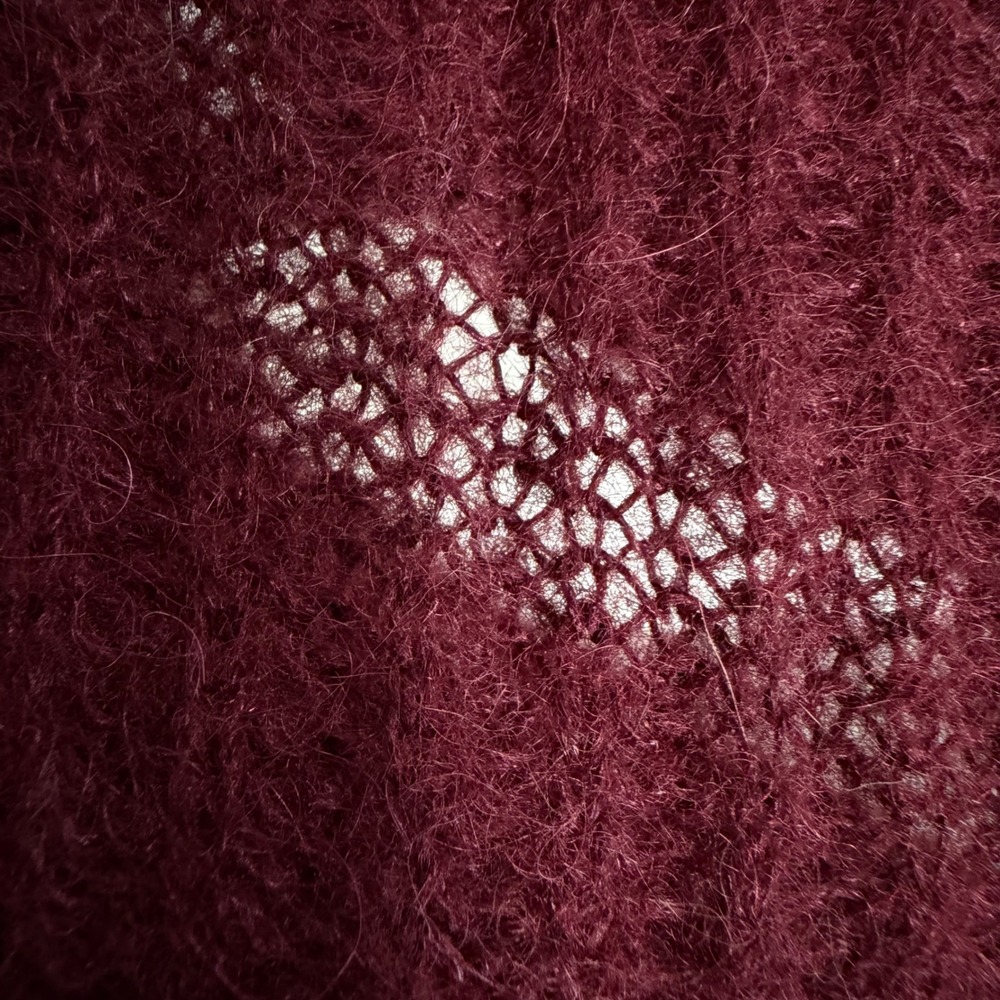 Everlane The Alpaca Crew Sweater Burgundy Ribbed Knit Wool Blend Small - Picture 9 of 9